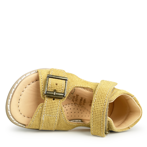 Ocra sandalen Mosterd sandaal met dubbele gespsluiting