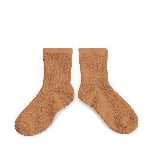 Kids shoe online Collegien short socks Short brown socks - caramel au beurre sal