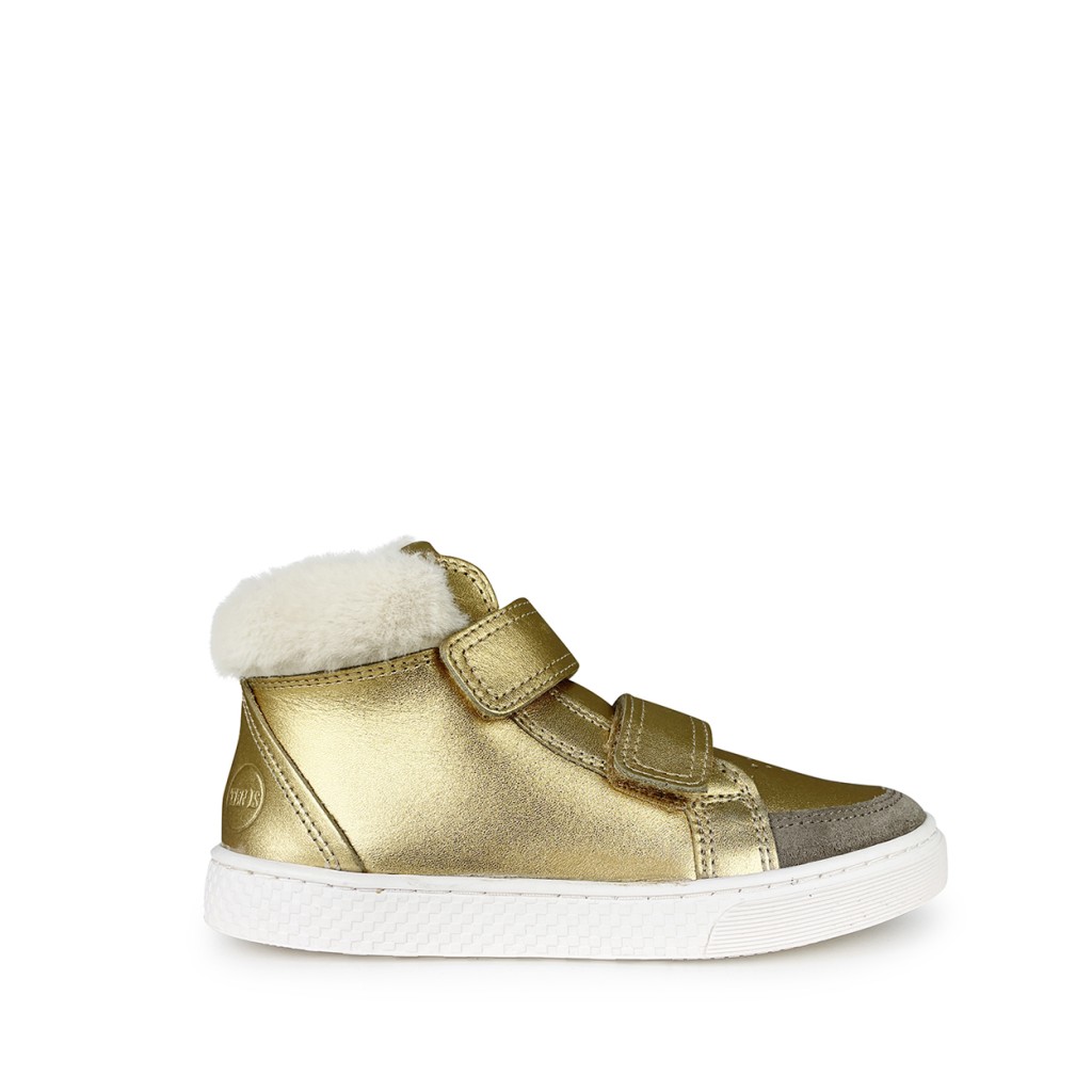 10IS - Gold semi-high velcro sneaker