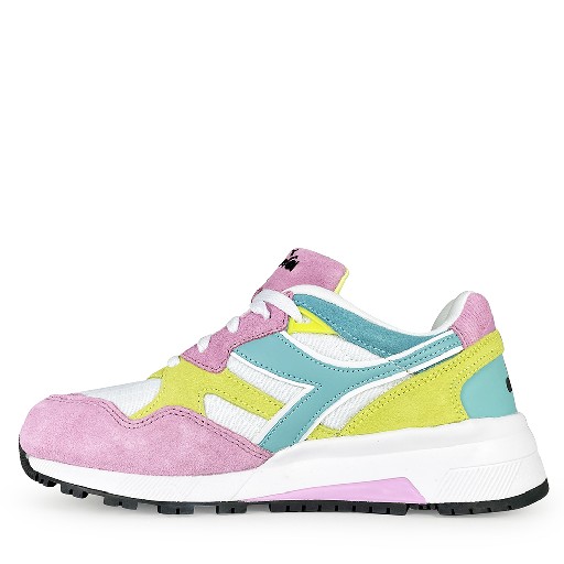 Diadora trainer Runner in pink, blue and green