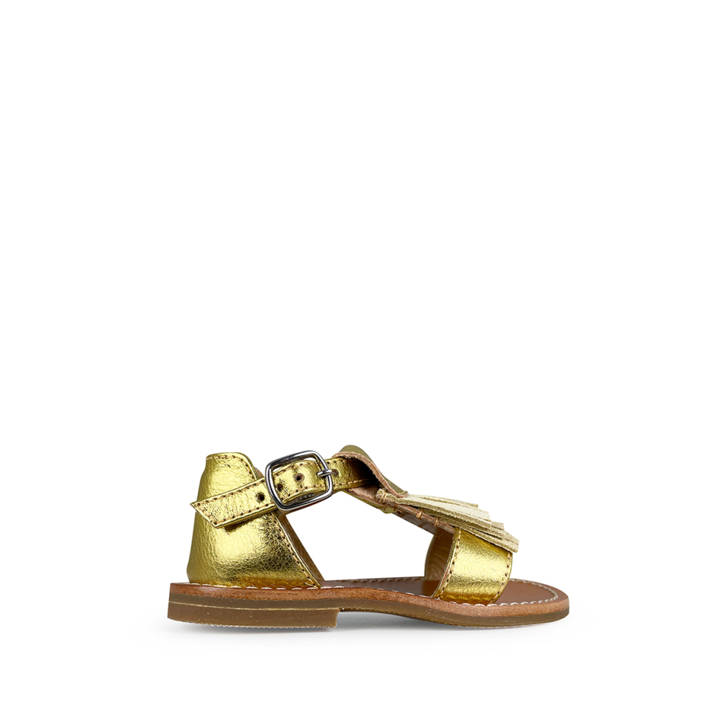 Gallucci - Gouden sandaal met franjes