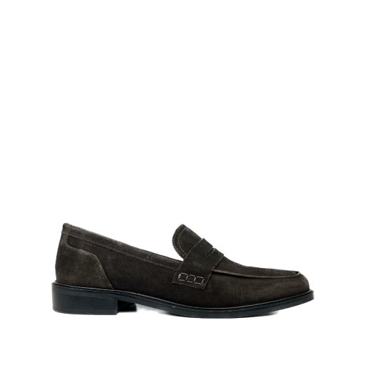 Bisgaard loafers Donkerbruine loafer in sude