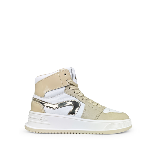 HIP trainer High sturdy white sneaker with beige
