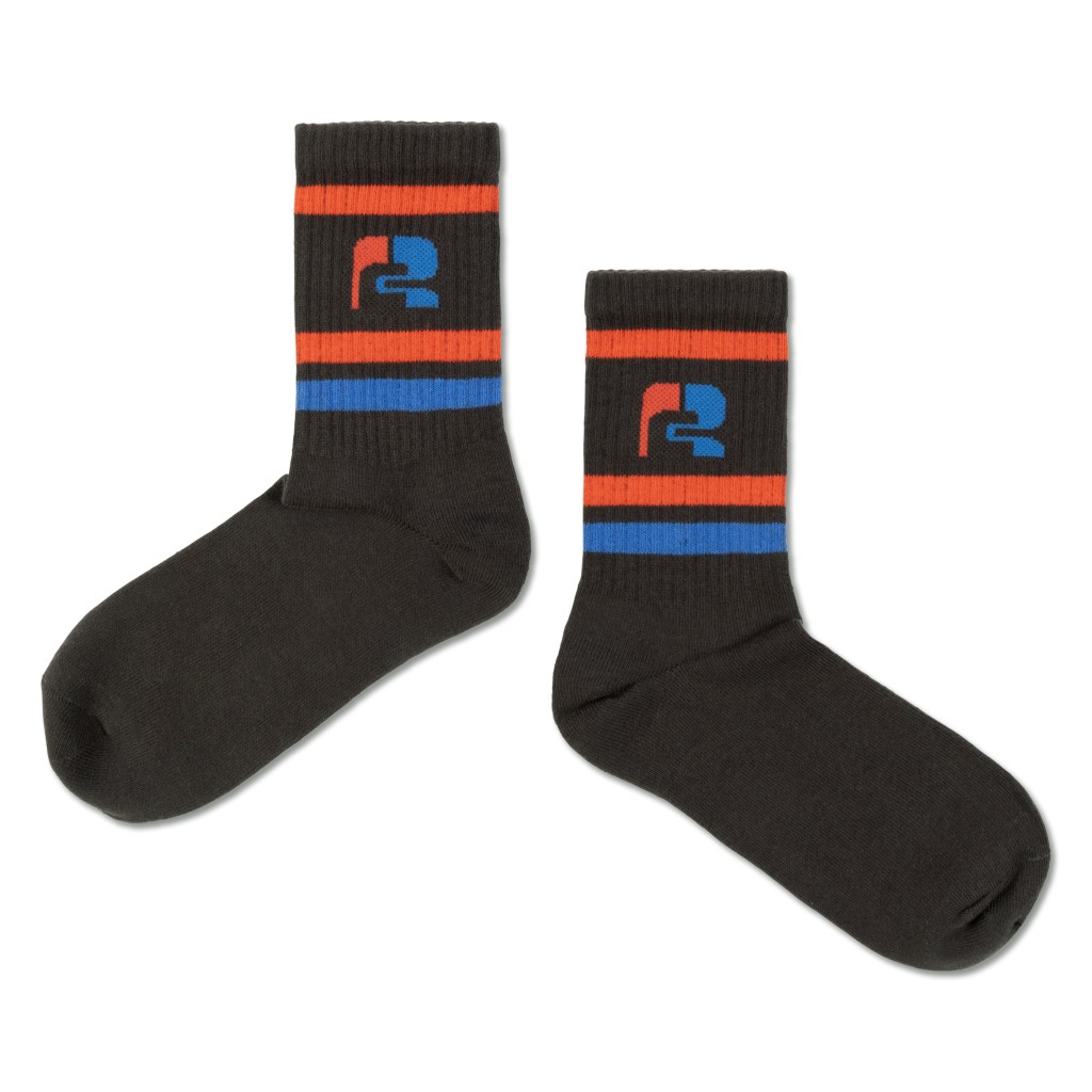 Repose AMS - Socks grey with logo in blue/red
