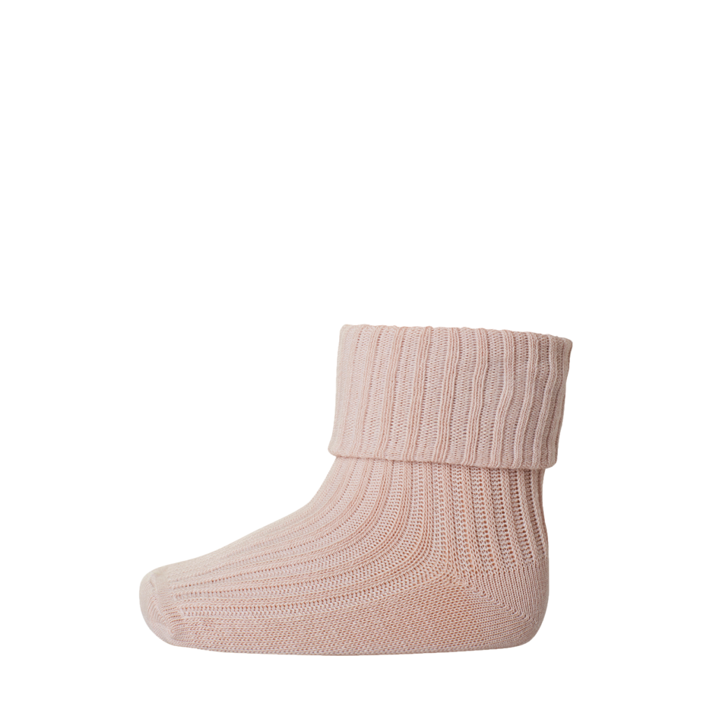 mp Denmark - Fijne wollen rib sokken licht roze