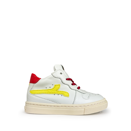 Kids shoe online Rondinella first walkers Sneaker white and yellow