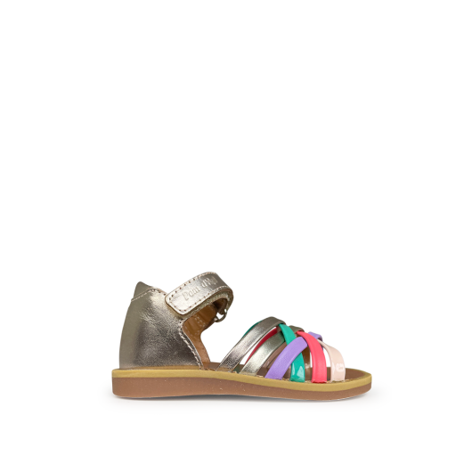 Kinderschoen online Pom d'api sandalen Sandaal multicolor gekruiste bandjes