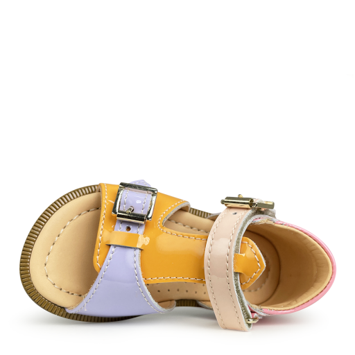Ocra sandalen Sandaal oranje, roze en blauw