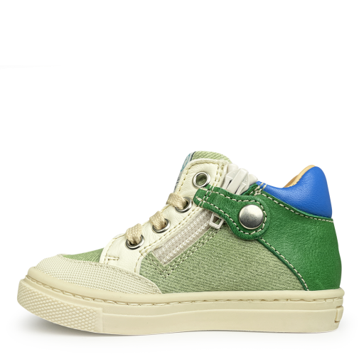 Rondinella sneaker Groene sneaker met blauw accent