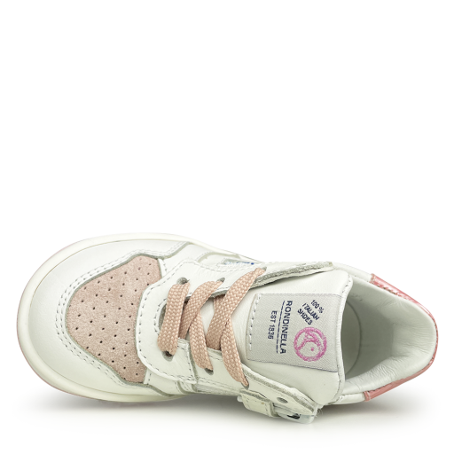 Rondinella sneaker Witte sneaker met roze accenten