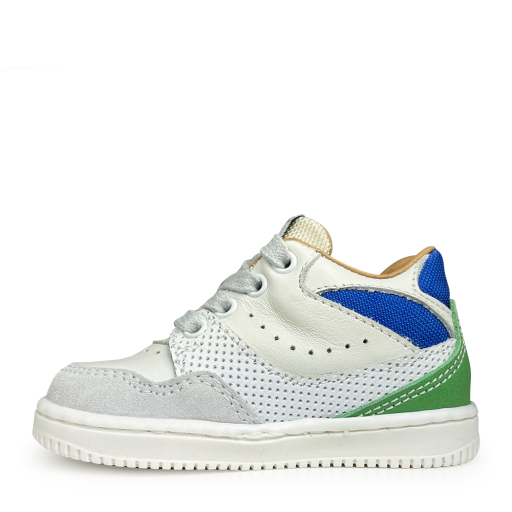 Romagnoli  trainer Sneaker white blue green and gray