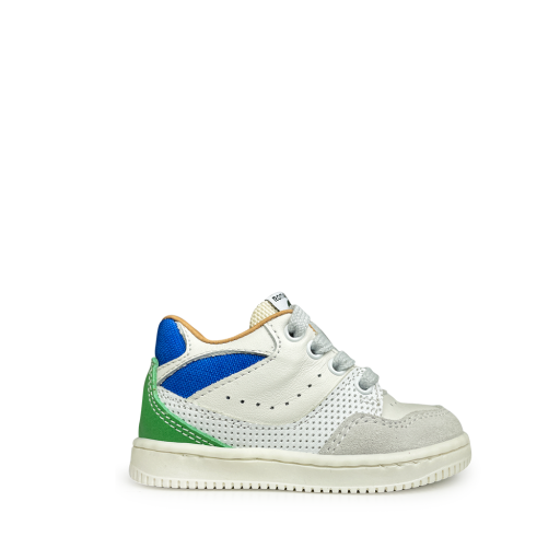 Kids shoe online Romagnoli  trainer Sneaker white blue green and gray