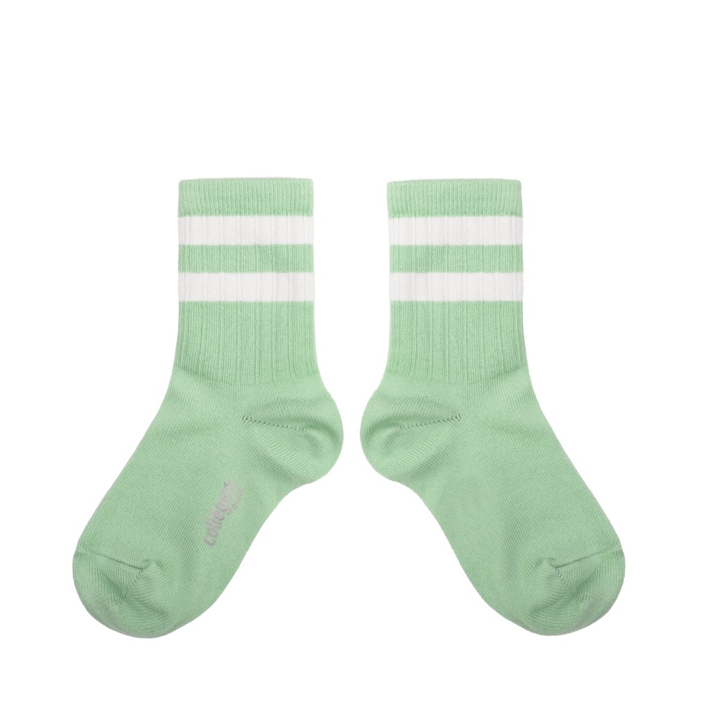 Collegien - Sportieve sokken met strepen - verveine
