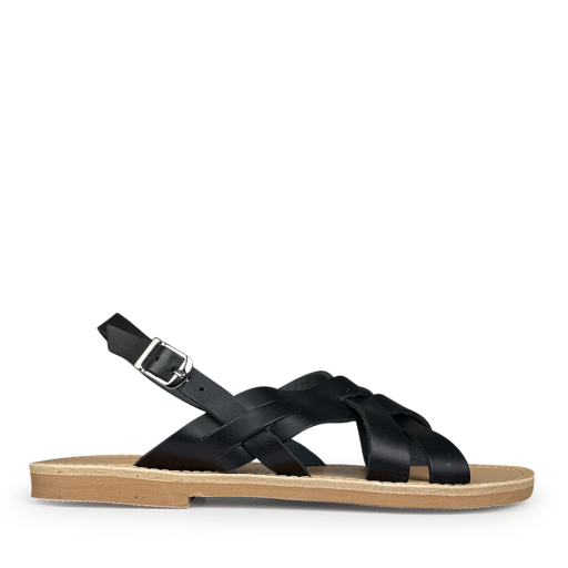 Kinderschoen online Thluto sandalen Zwarte lederen sandaal