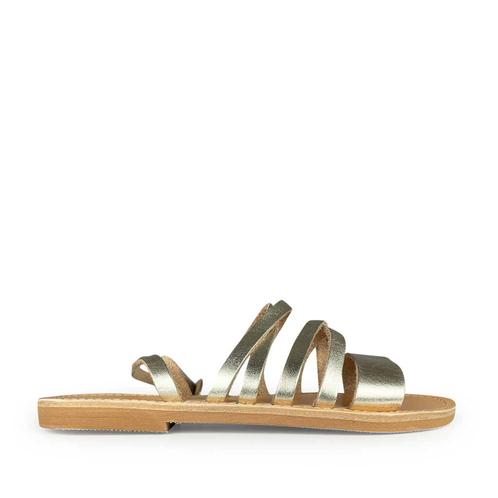 Thluto - Gold leather Roman sandal