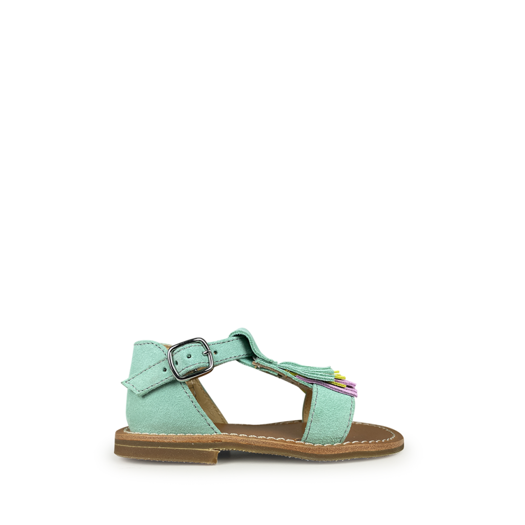 Gallucci - Turquoise sandal with fringes