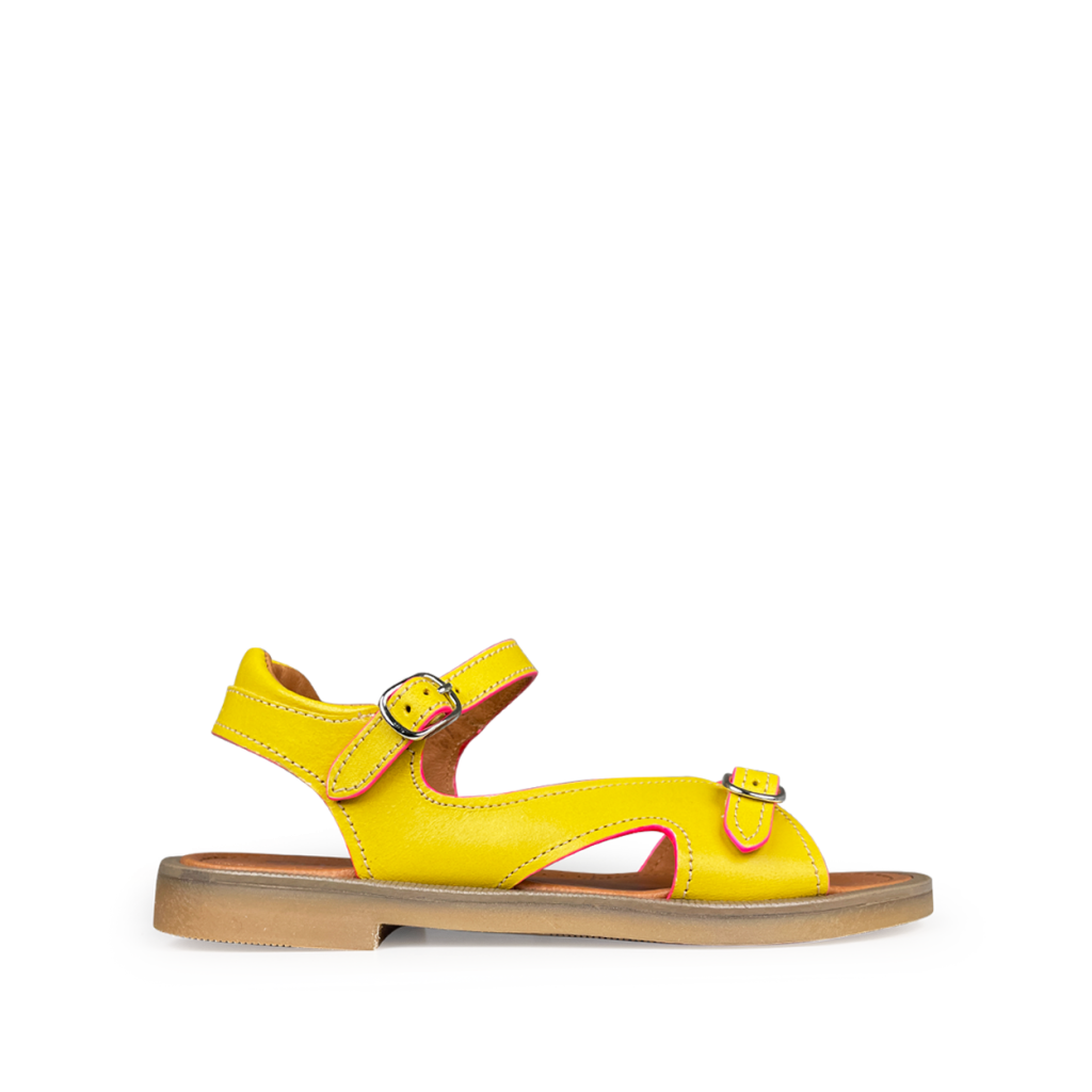 Romagnoli  - Gele sandaal met fluo rand