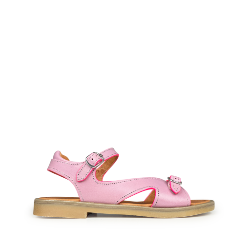 Kinderschoen online Romagnoli  sandalen Paarse sandaal met fluo rand