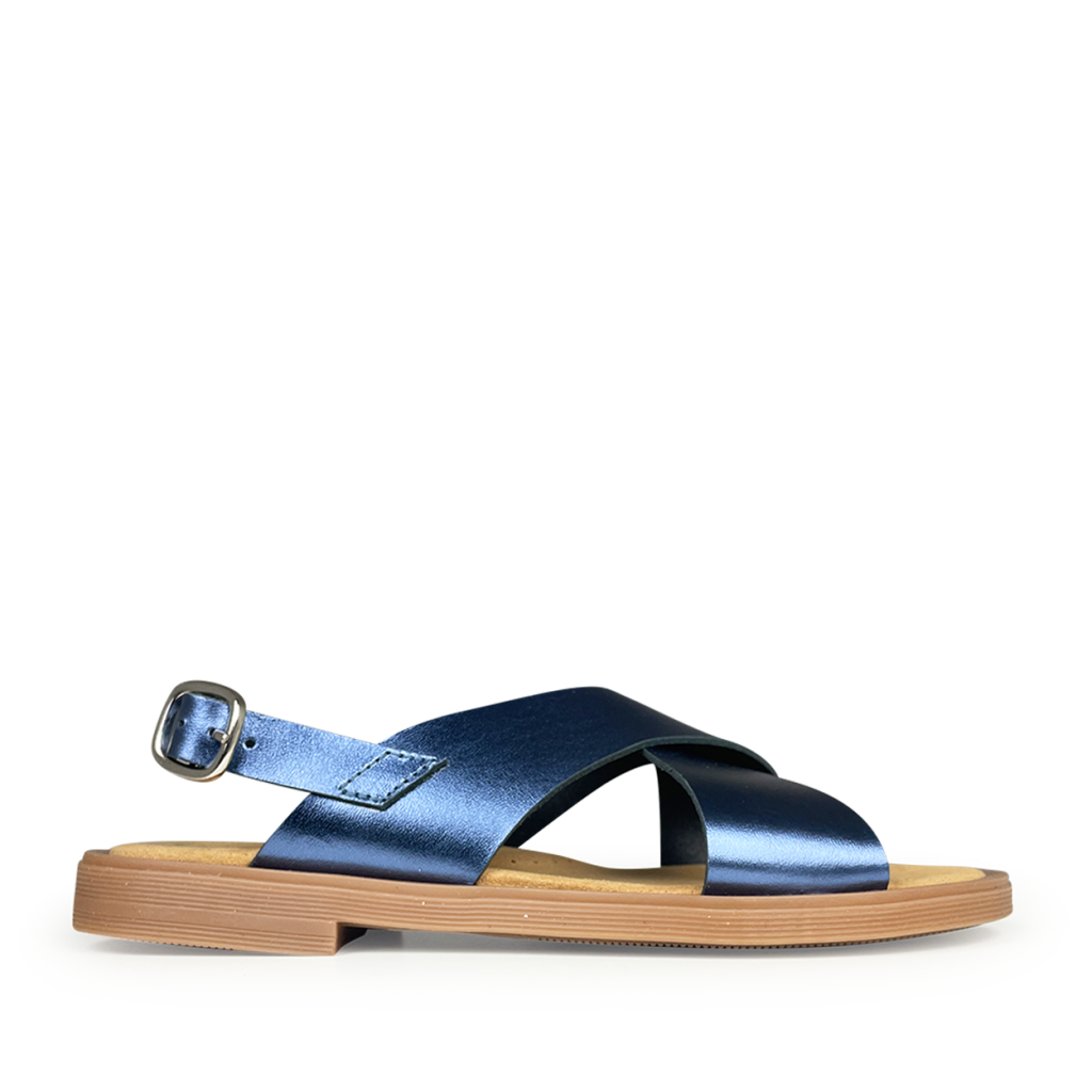 Beberlis - Sandal blue metallic