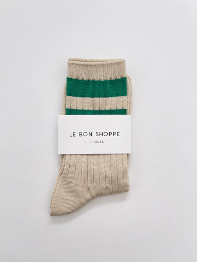 Kinderschoen online Le Bon Shoppe korte kousen Le Bon Shoppe - Varsity/ Groen