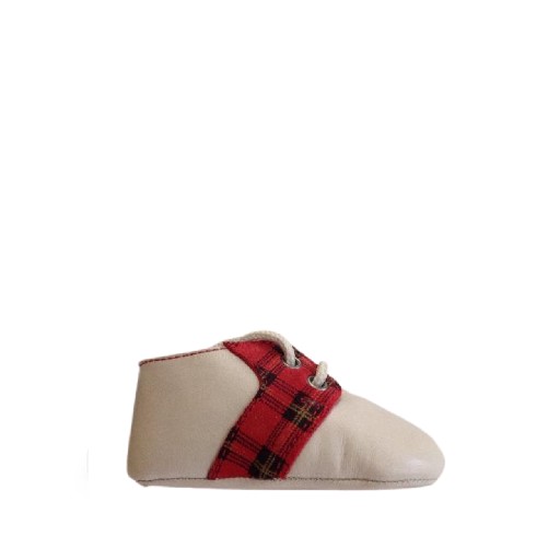 Kinderschoen online Gallucci pantoffels Beige perstapper met ruitmotief