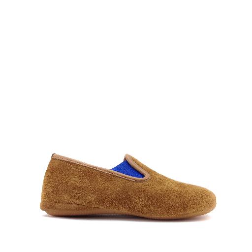 Kids shoe online Gallucci slippers Suede slipper with blue accent