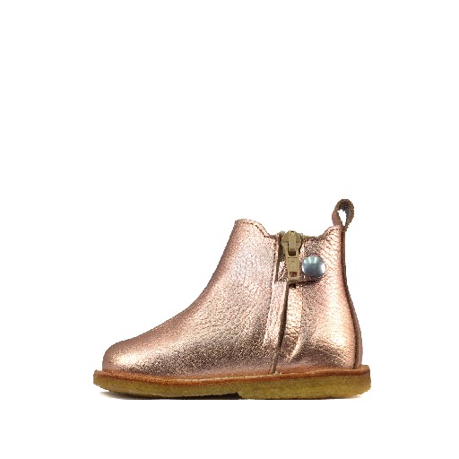 Angulus short boots 1st stepper Chelsea boot in metallic pink