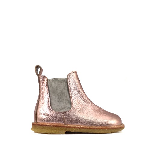 Angulus short boots 1st stepper Chelsea boot in metallic pink