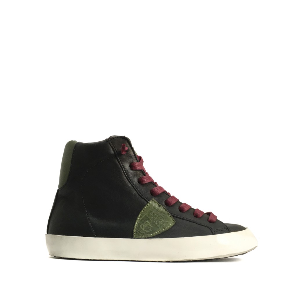 Philippe Model - High sneaker in black and green