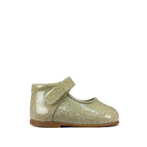 Kinderschoen online Eli ballerina Kleine gouden glitter ballerina in lak