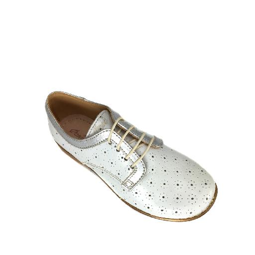 Ocra Derby's White derby in perforated leather with silver detail