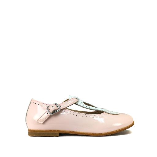 Gallucci mary jane Patent baby pink mary-jane with white detail