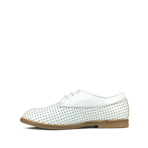 Ocra by Pops Derby's White perforated derby
