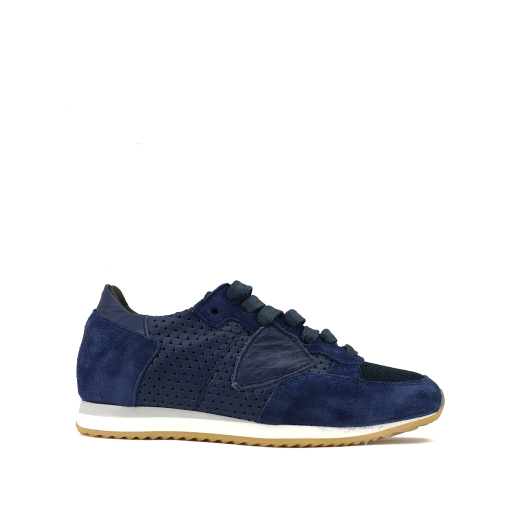 Philippe Model - Runner in blue leather and suede