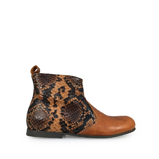 Kids shoe online Pp short boots Brown short boot with python