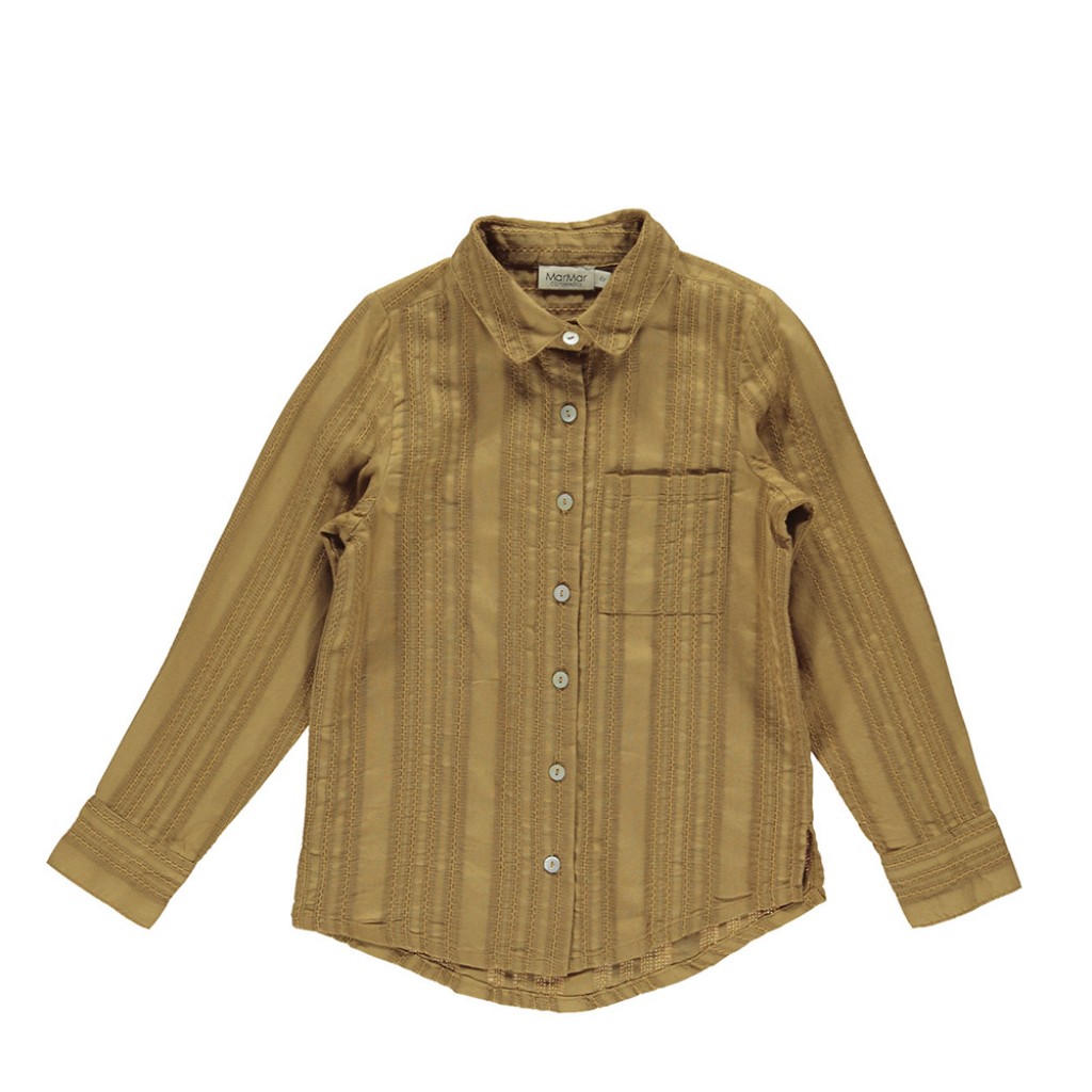 MarMar Copenhagen blouses Brown blouse with embroidery