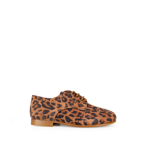 Kids shoe online Beberlis lace-up shoes Leopard derby shoe with brogues
