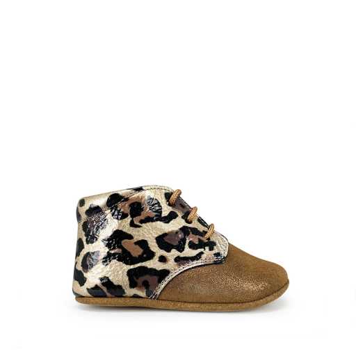 Kinderschoen online Beberlis prestapper Préstapschoentje in bruin leopard