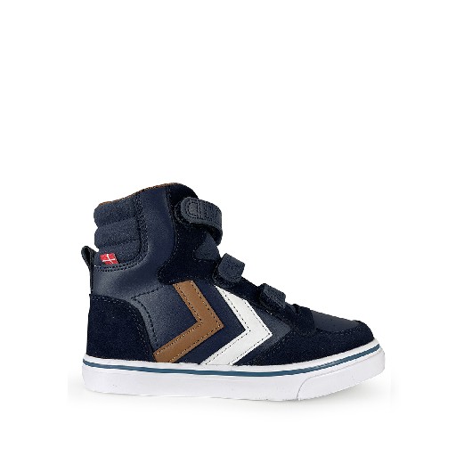 Kids shoe online Hummel trainer Sturdy high blue sneaker with lining