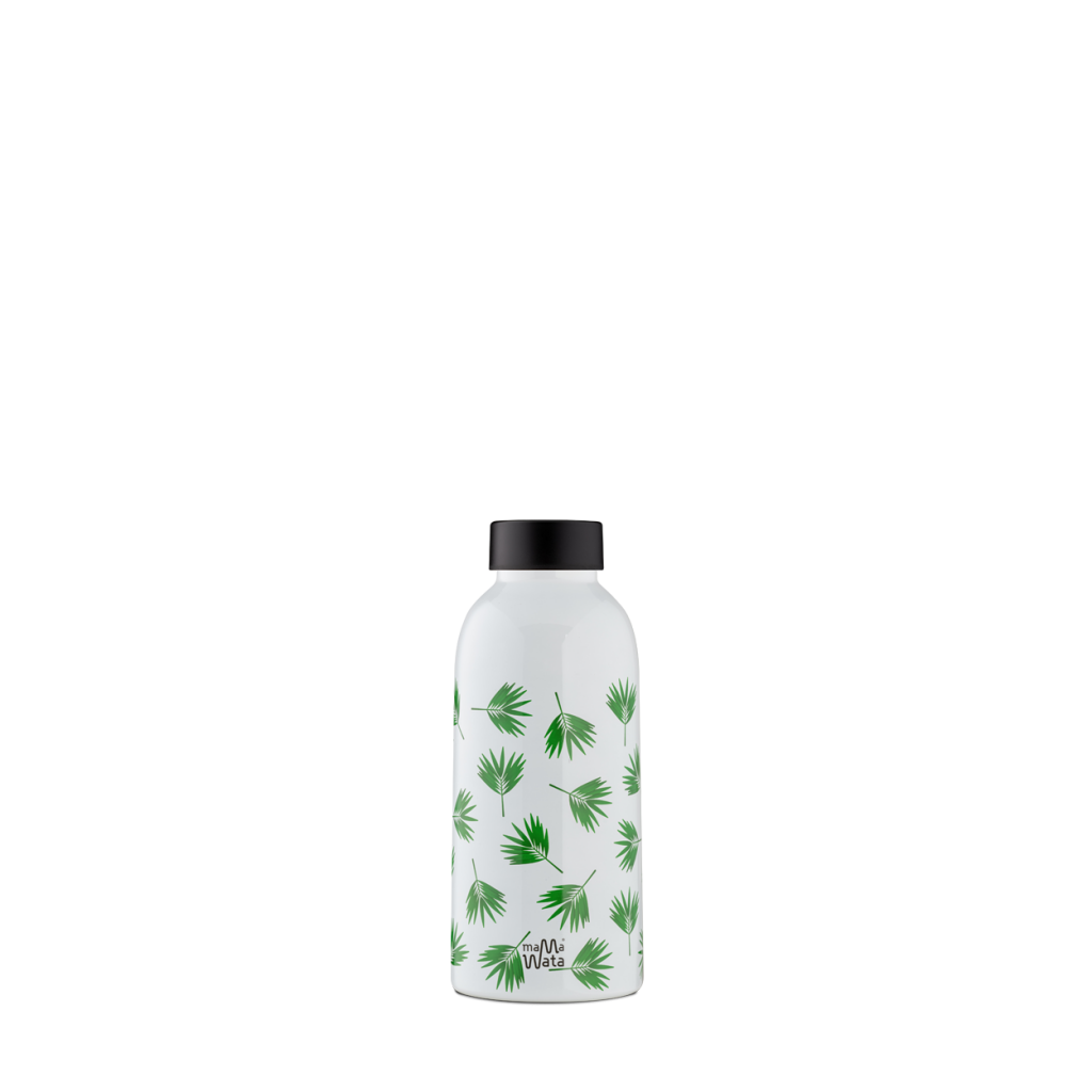 24bottles - Thermos MamaWata white with palm leaves