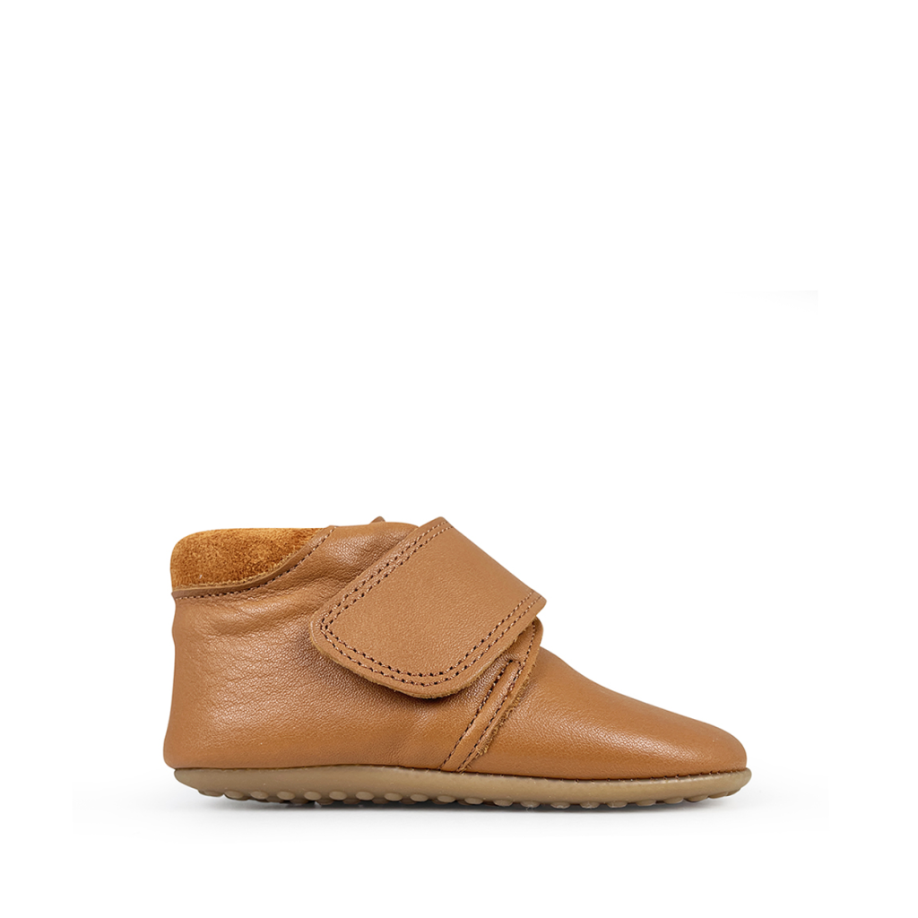 Pompom - Leather slipper in brown