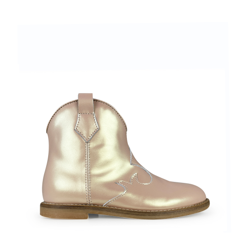 Kids shoe online Ocra short boots Metallic pink westernboot