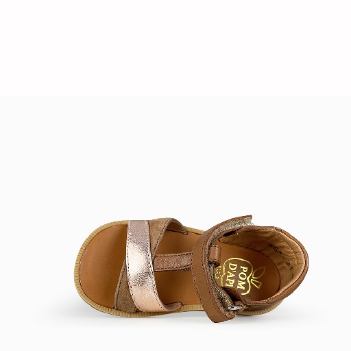 Pom d'api sandals Sandal with closed heel brown and rosegold