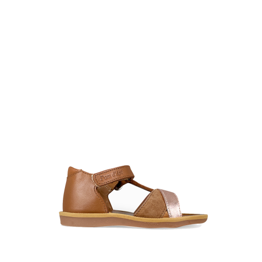 Kids shoe online Pom d'api sandals Sandal with closed heel brown and rosegold