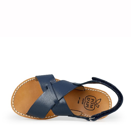 Pom d'api sandals Dark blue sandal with crossed band