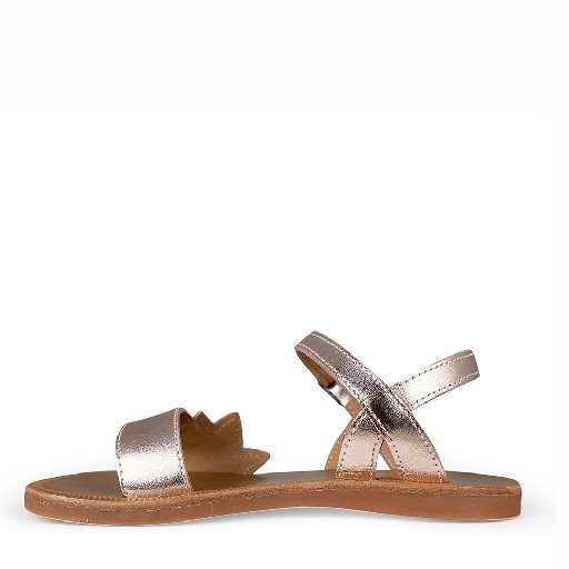 Pom d'api sandals Rosegold sandal with multi-coloured strap