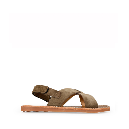 Kinderschoen online Pom d'api sandalen Bruine sandaal met gekruiste band Pom d'Api
