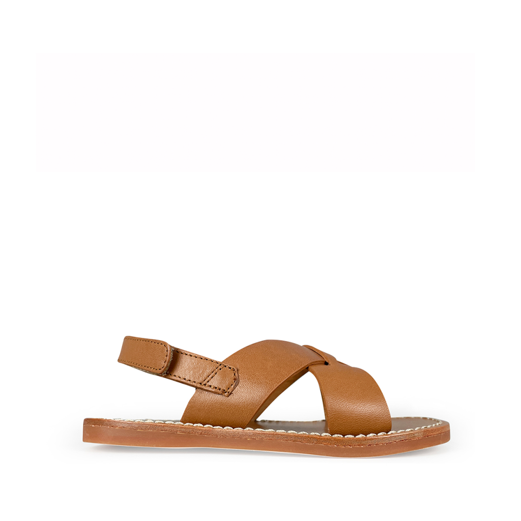 Pom d'api - Camel sandal with crossed band