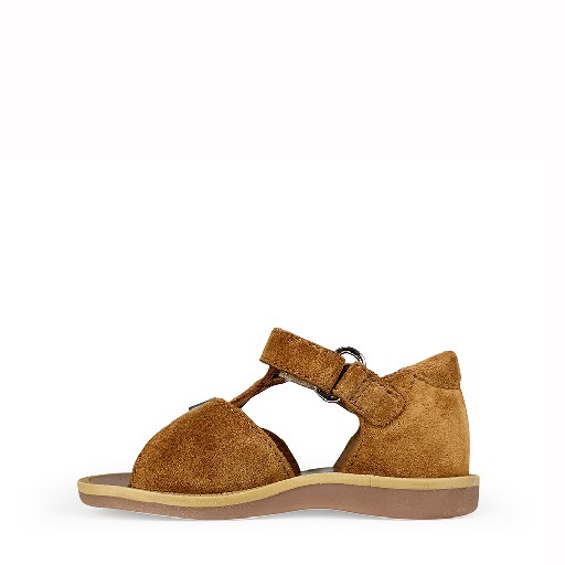 Pom d'api first walkers Camel sandal with closed heel