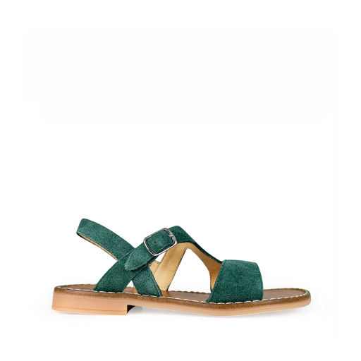 Kinderschoen online Pom d'api sandalen Groene nubuck sandaal